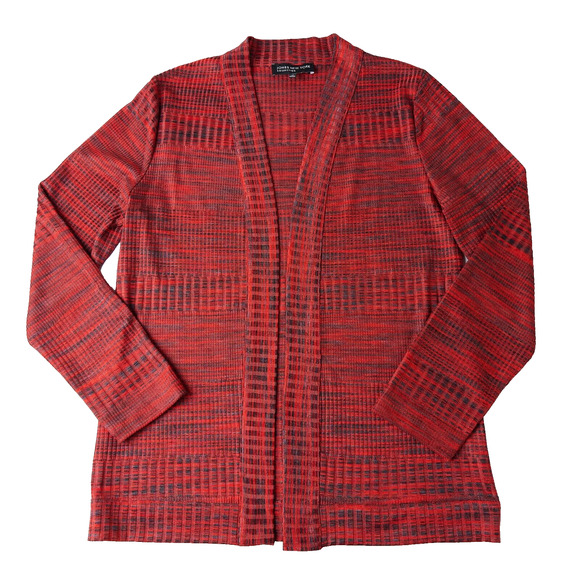 Jones New York Womens M Open Front Cardigan Sweater Artsy Lagenlook Art Teacher - Picture 1 of 9